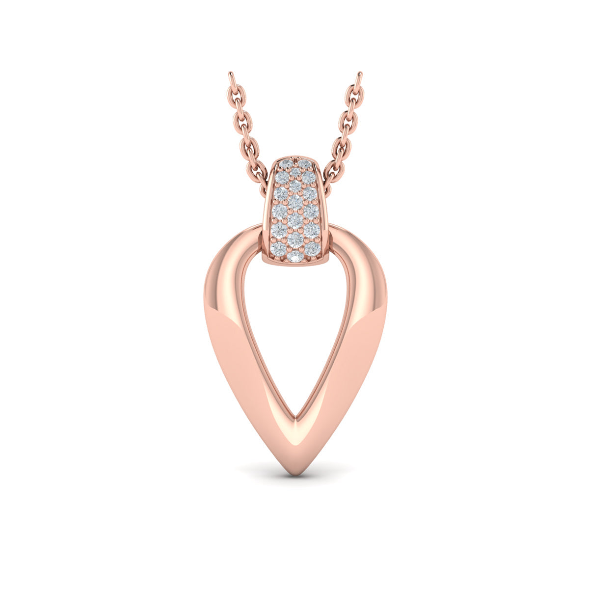 Diamond Accent Open Tear Drop Link Pendant