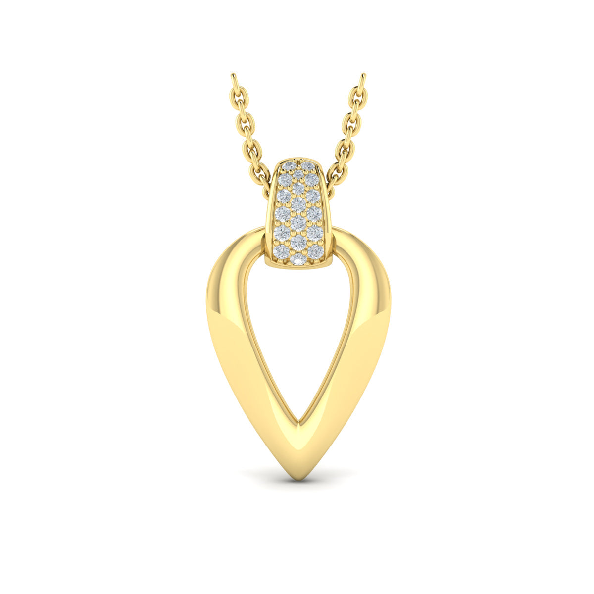 Diamond Accent Open Tear Drop Link Pendant