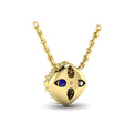 Diamond Halo and Round Sapphire Center Pendant