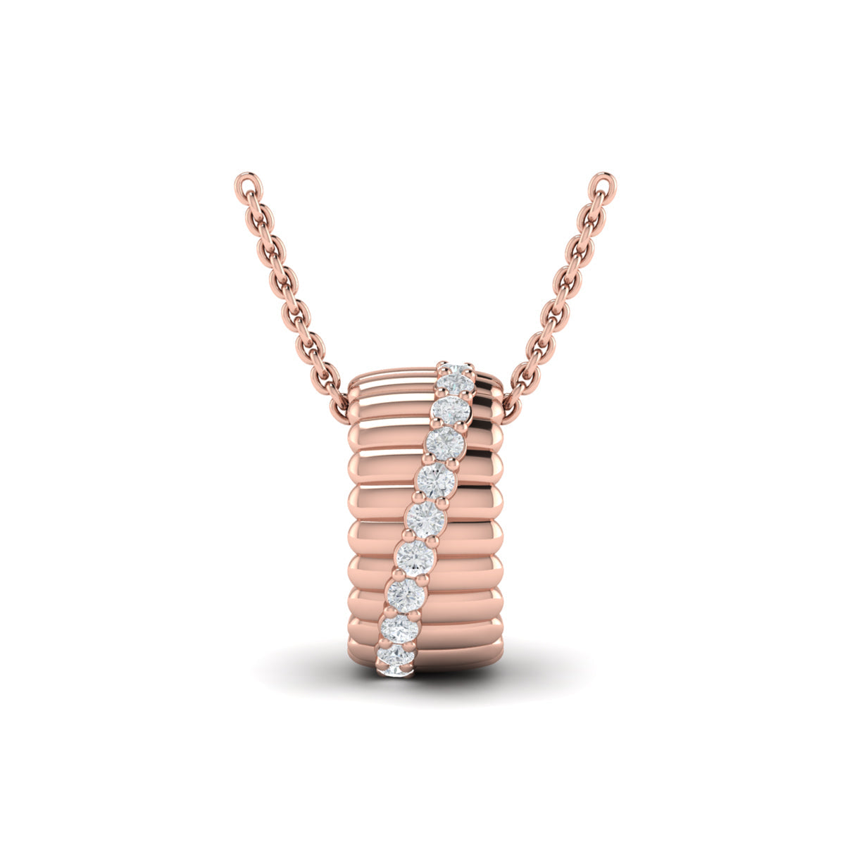 Fluted Wave Ring Pendant