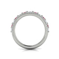 Diamond and Ruby Two Row Curved Ring