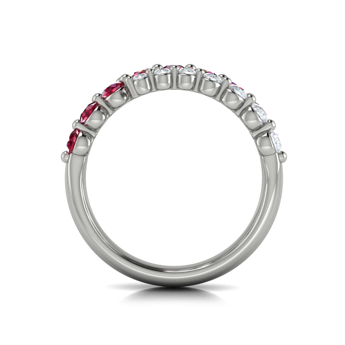 Diamond and Ruby Three Row Wrap Ring