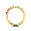 Diamond and Ruby Three Row Wrap Ring