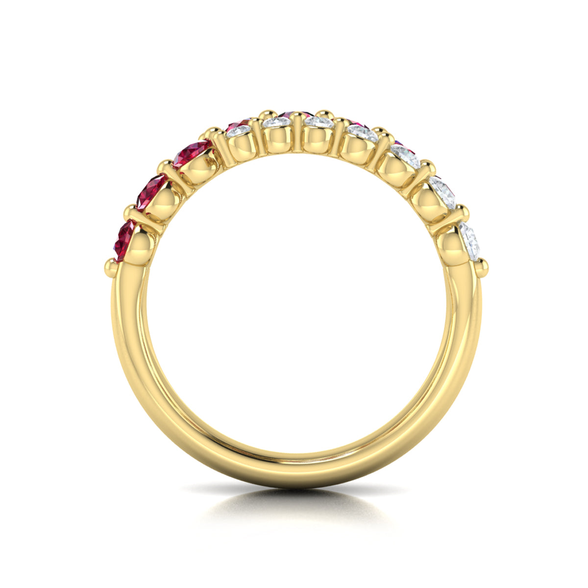 Diamond and Ruby Three Row Wrap Ring