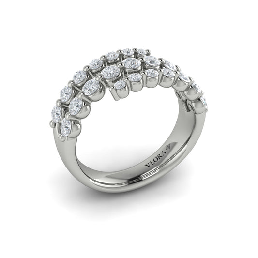 Diamond  Three Row Wrap Ring