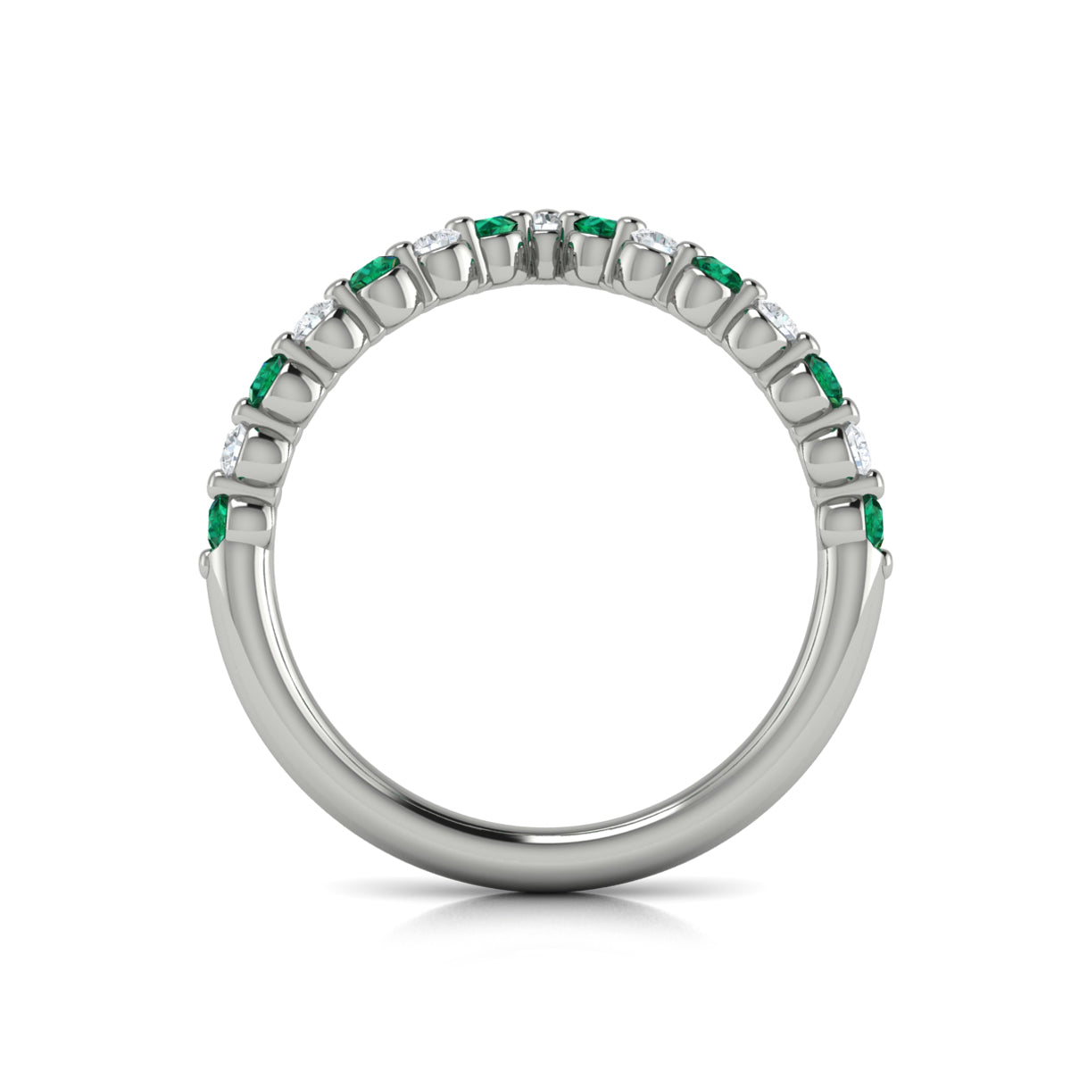 Diamond and Emerald Chevron Ring