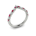 Diamond and Ruby Chevron Ring