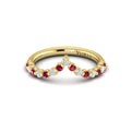 Diamond and Ruby Chevron Ring