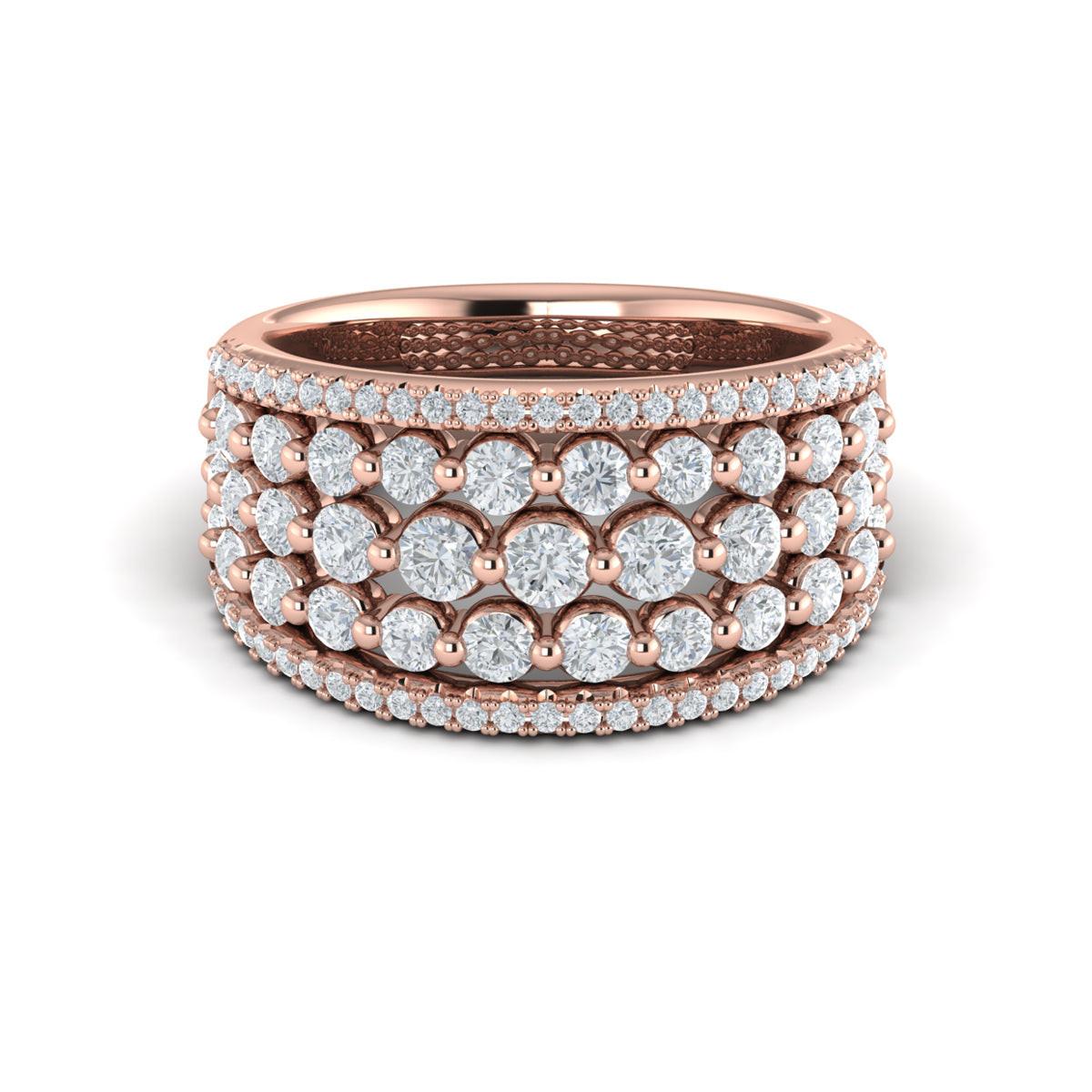 Diamond Multi-Row Statement Ring