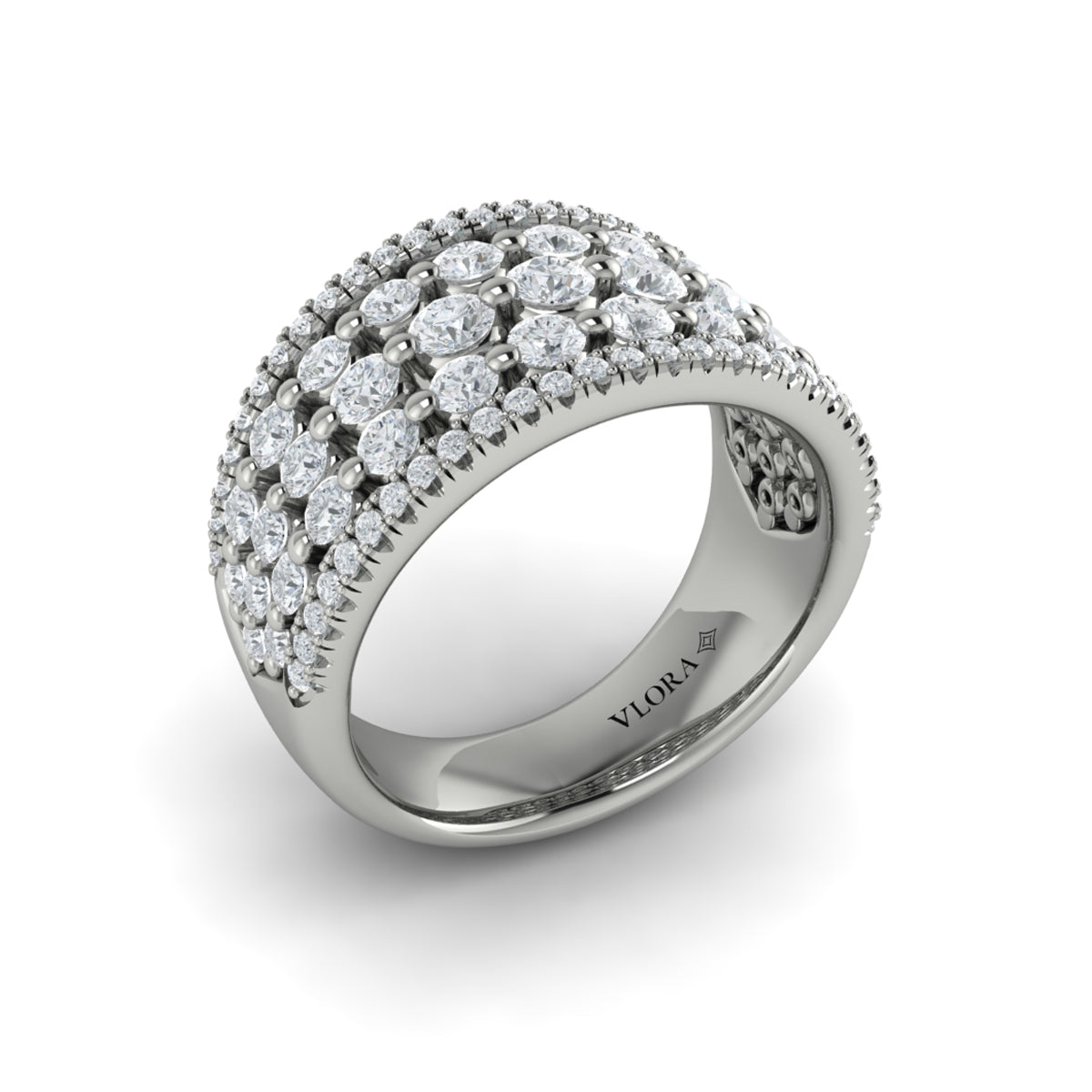 Diamond Multi-Row Statement Ring