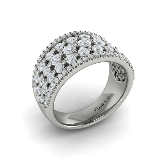 Diamond Multi-Row Statement Ring