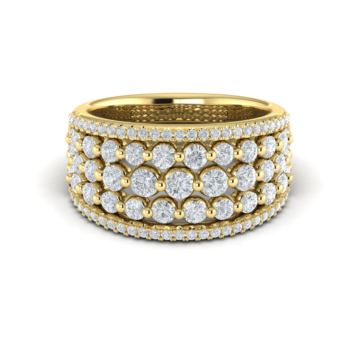 Diamond Multi-Row Statement Ring