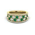 Diamond and Emerald Cluster Statement Ring