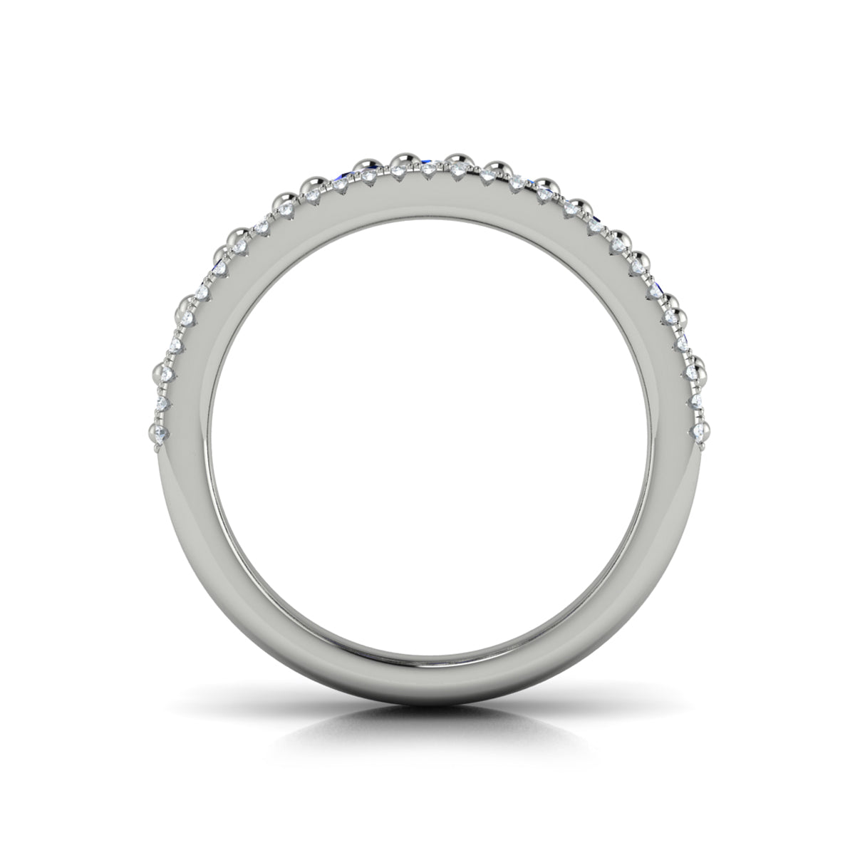 Diamond and Blue Sapphire Cluster Statement Ring