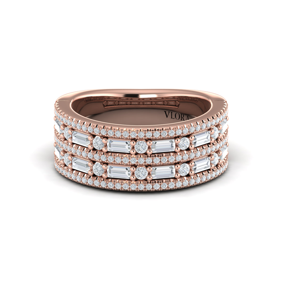 Diamond Baguette Multi-Row Ring