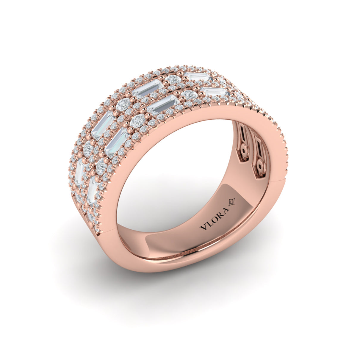 Diamond Baguette Multi-Row Ring