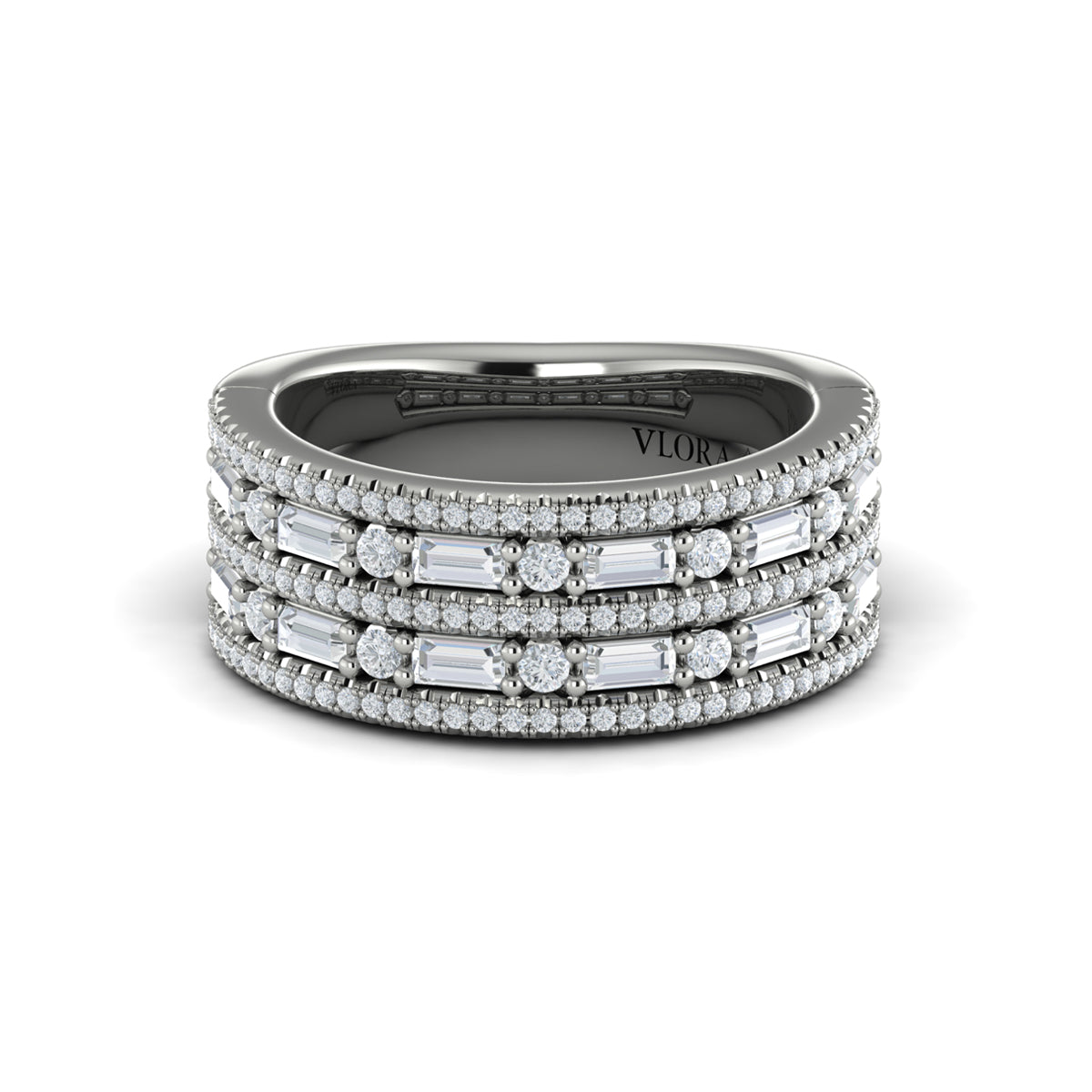 Diamond Baguette Multi-Row Ring