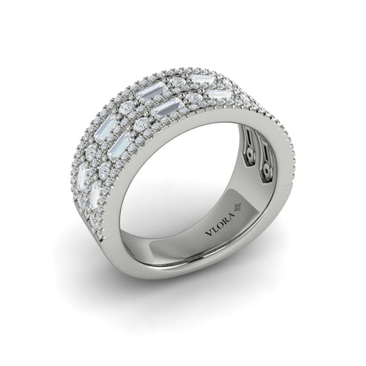 Diamond Baguette Multi-Row Ring