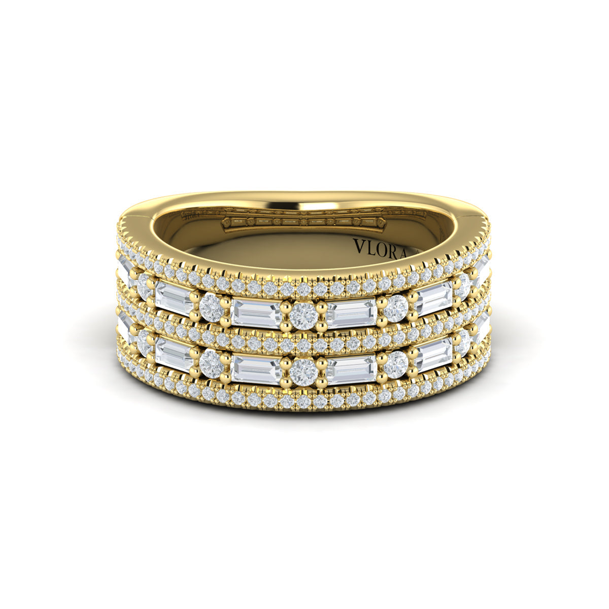 Diamond Baguette Multi-Row Ring