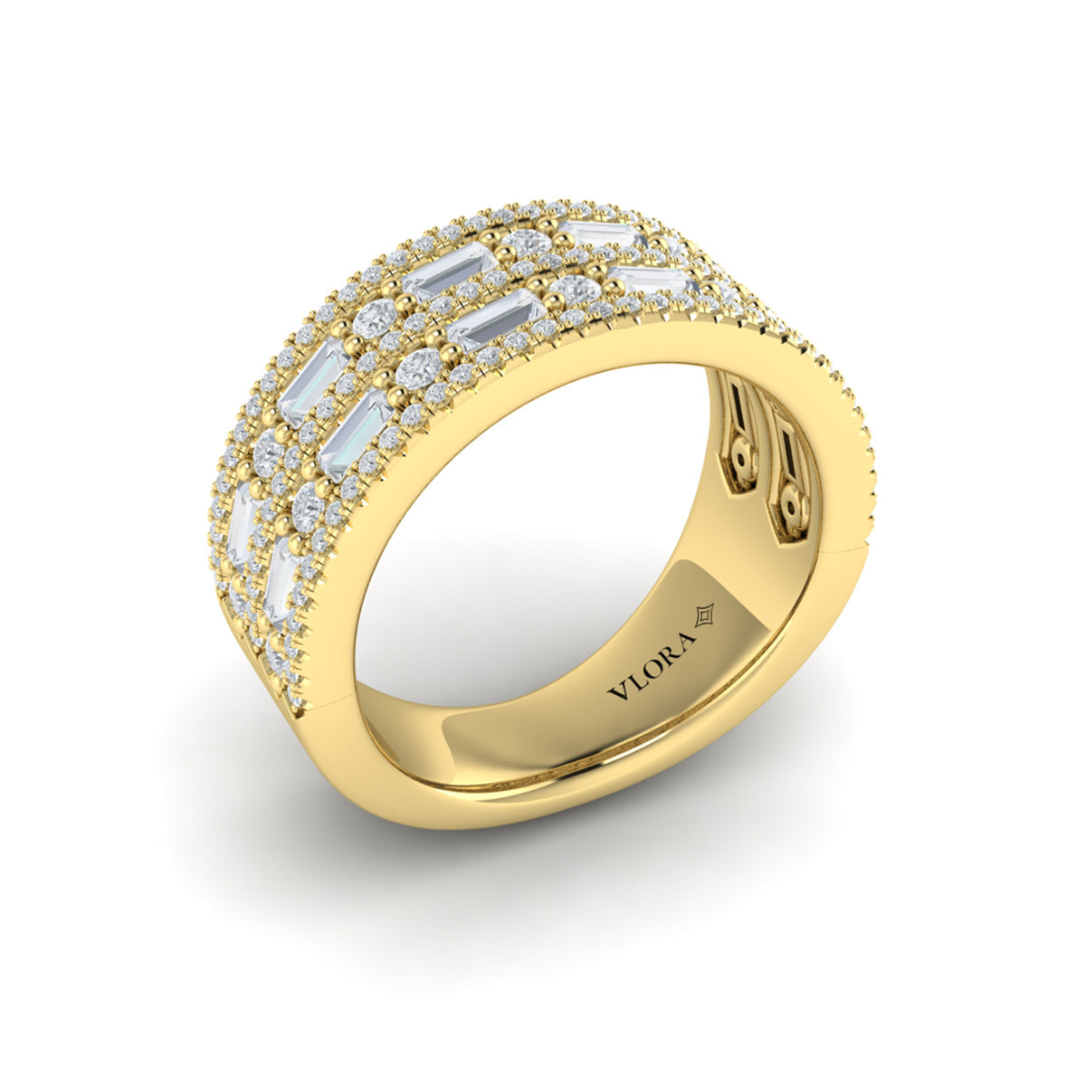 Diamond Baguette Multi-Row Ring