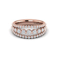 Diamond Three Row Ring