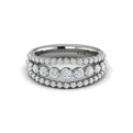 Diamond Three Row Ring