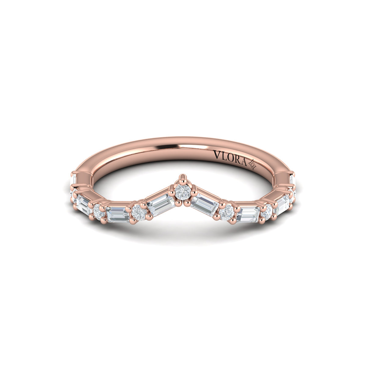 Diamond Baguette Chevron Ring