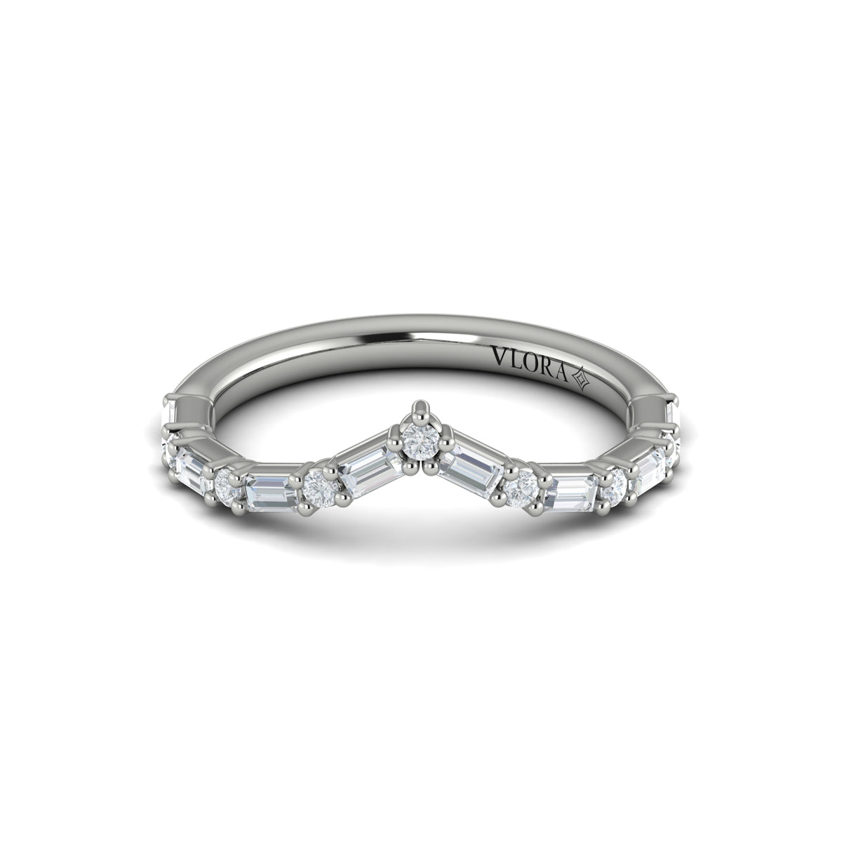 Diamond Baguette Chevron Ring