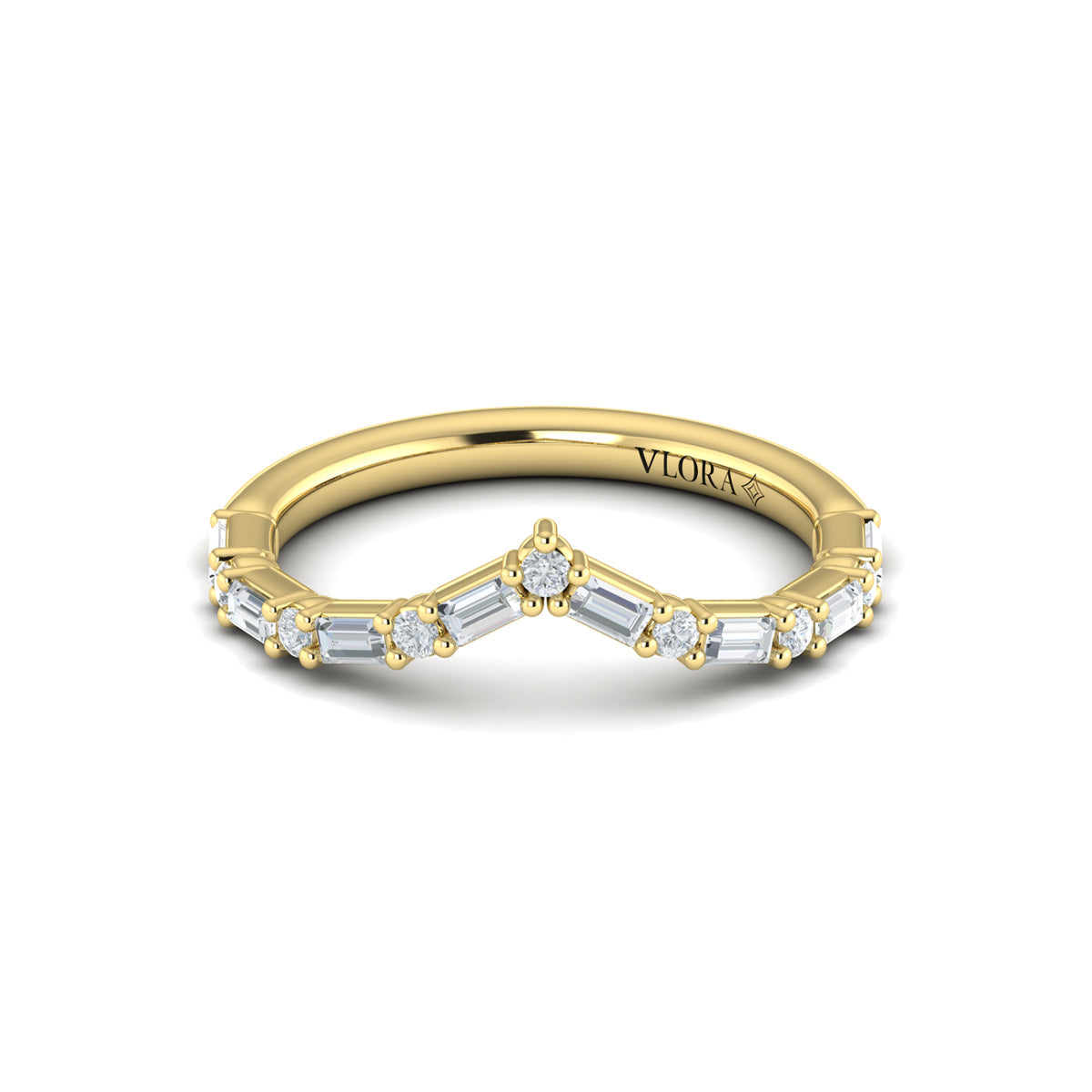 Diamond Baguette Chevron Ring