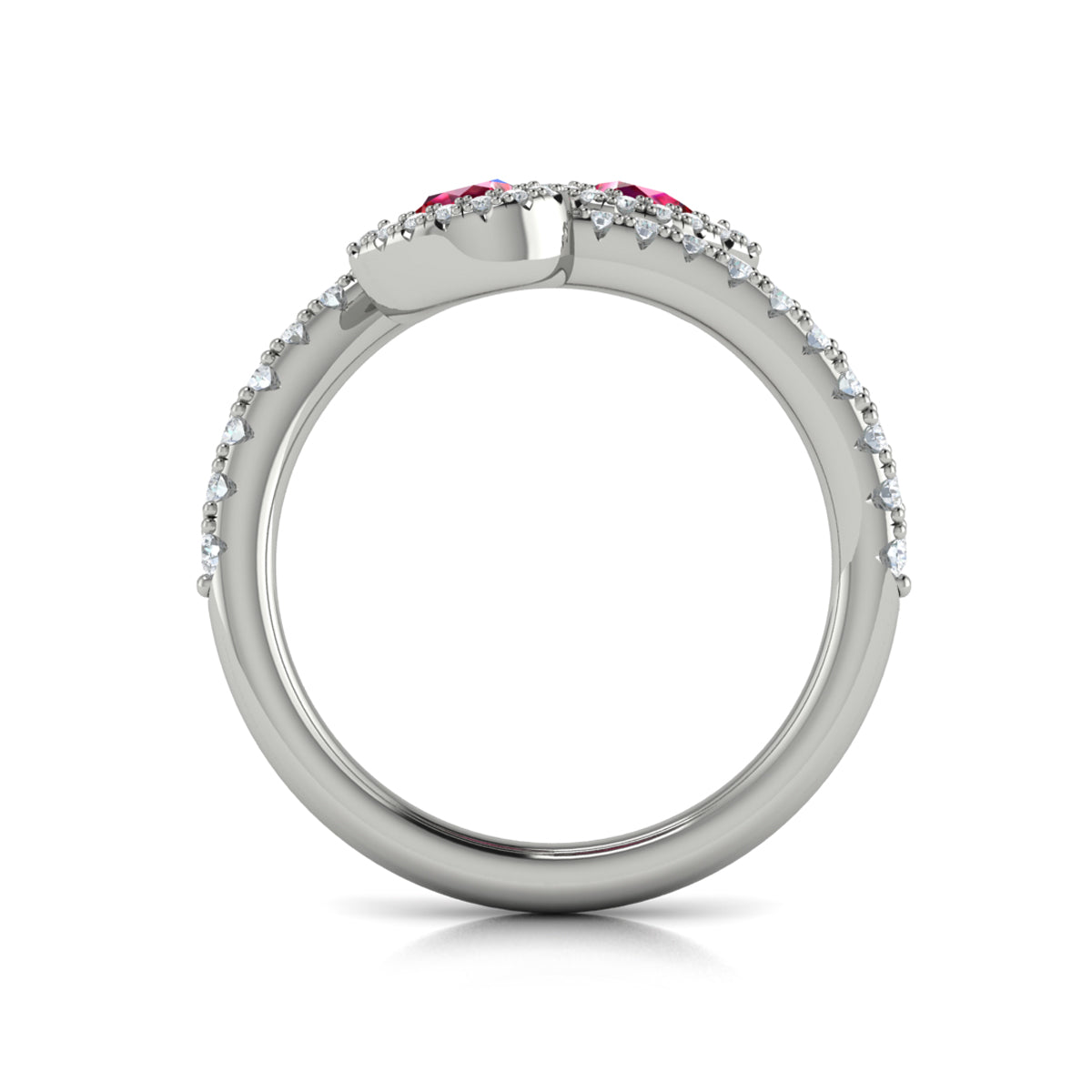 Diamond Wrapped Pear Ruby Ring