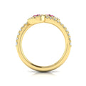 Diamond Wrapped Pear Ruby Ring