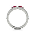 Diamond and Pear Ruby Wrap Ring