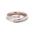 Channel Set Diamond Baguette Open Wrap Ring
