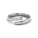 Channel Set Diamond Baguette Open Wrap Ring