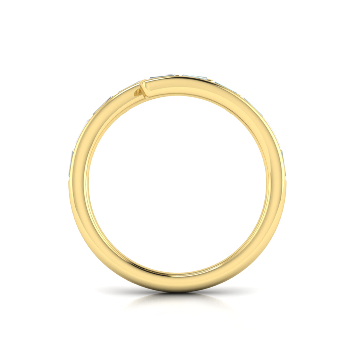Channel Set Diamond Baguette Open Wrap Ring