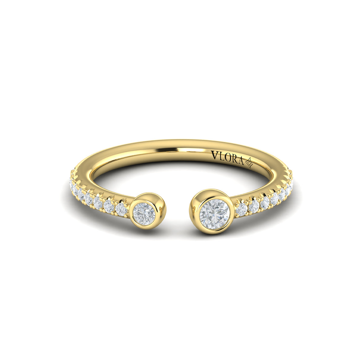 Graduating Diamond Open Ring