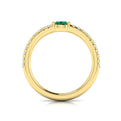 Diamond and Oval Emerald Centerstone Ring