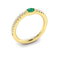 Diamond and Oval Emerald Centerstone Ring
