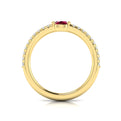 Diamond and Oval Ruby Centerstone Ring
