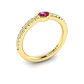 Diamond and Oval Ruby Centerstone Ring