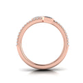 Diamond Three Row Diamond Baguette Wrap Ring