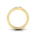 Diamond Three Row Diamond Baguette Wrap Ring