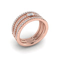 Diamond Open Three Row and Oval Centerstone  Ring
