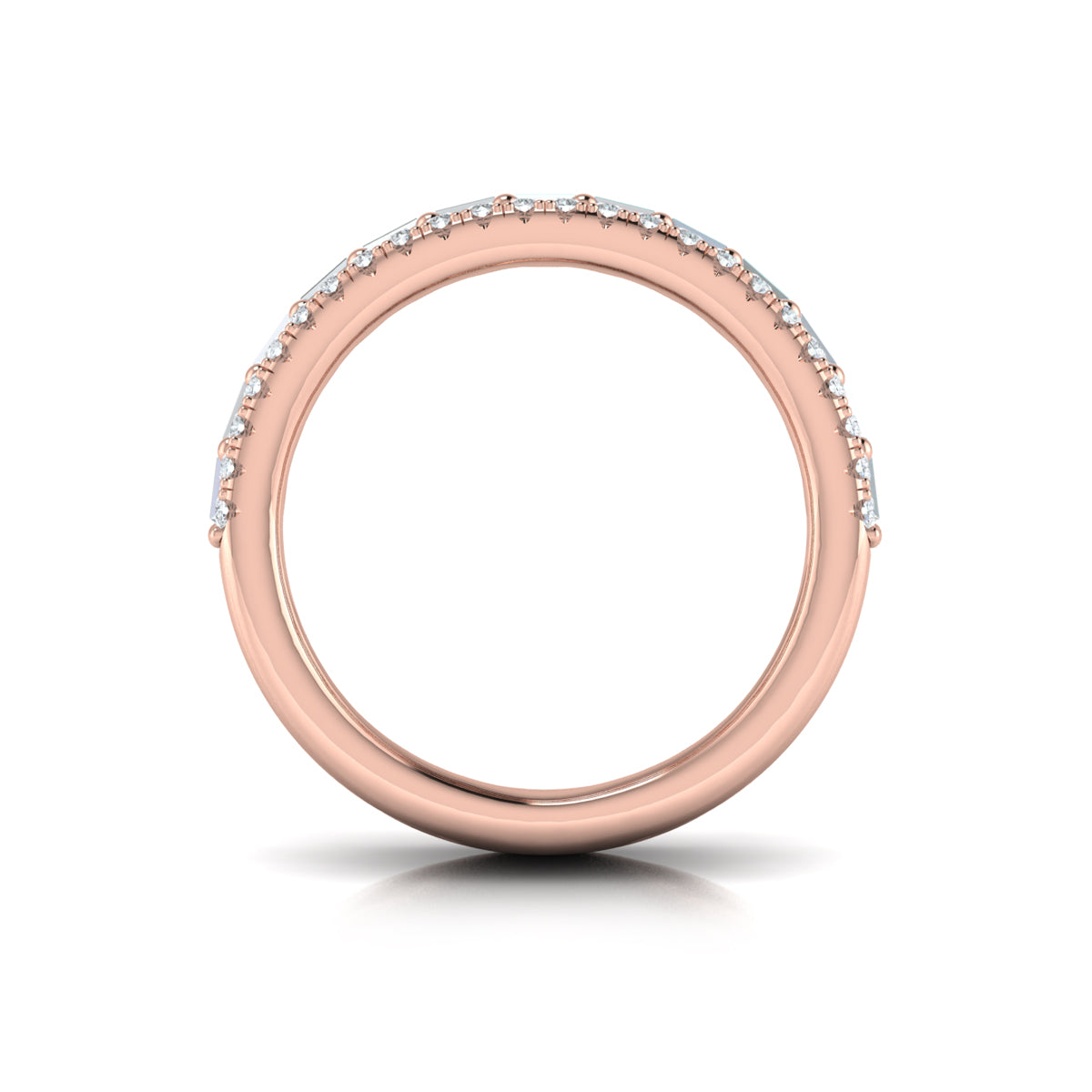 Diamond Open Three Row and Diamond Baguettes Ring