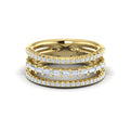 Diamond Open Three Row and Diamond Baguettes Ring