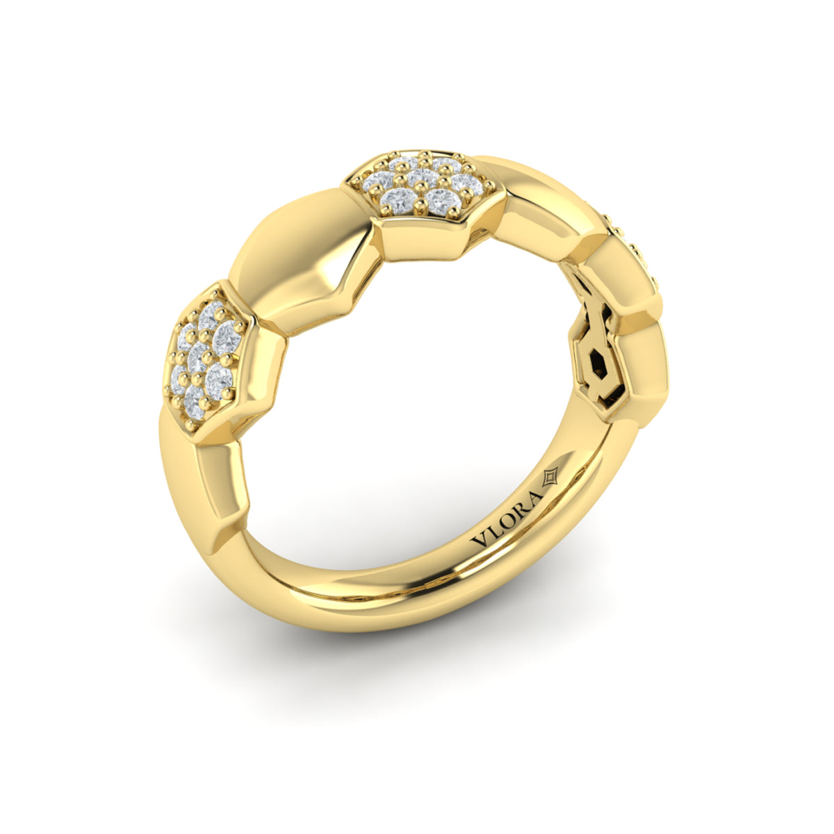 Alternating Diamond Cluster Honeycomb Ring
