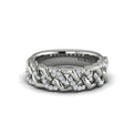 Diamond Interlaced Open Honeycomb Link Ring