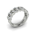 Diamond Interlaced Open Honeycomb Link Ring