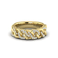 Diamond Interlaced Open Honeycomb Link Ring