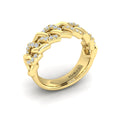 Diamond Interlaced Open Honeycomb Link Ring